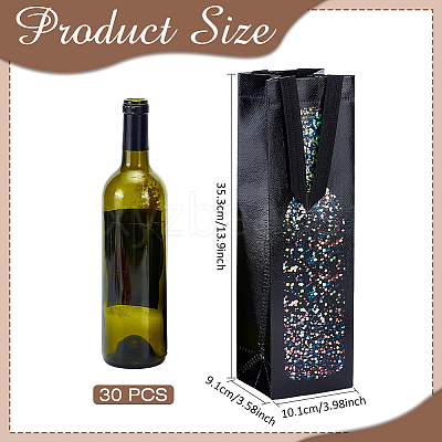 Non-Woven Fabric Wine Bottle Gift Tote Bags ABAG-WH0048-91-1