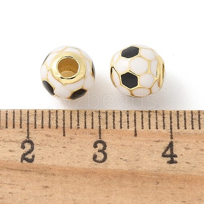 Brass Enamel Beads KK-P294-37G-01-1