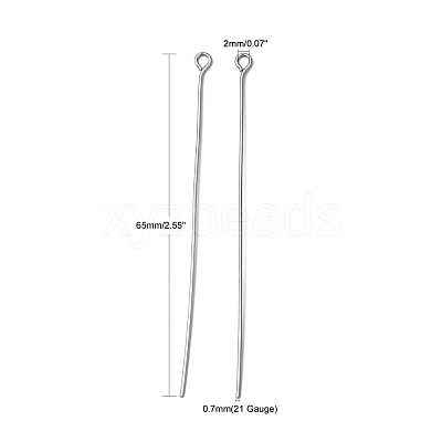 Tarnish Resistant 304 Stainless Steel Eye Pin X-STAS-R045-65mm-1