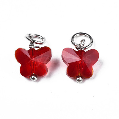 Faceted Transparent Glass Charms GLAA-T024-06I-1