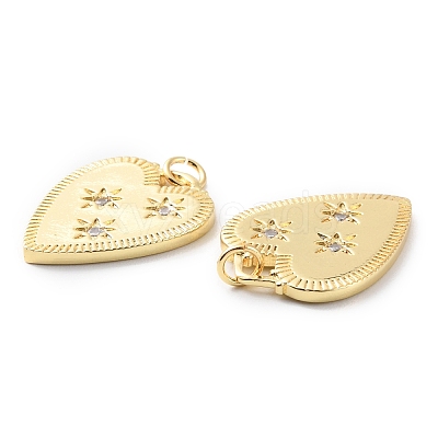 Rack Plating Brass Micro Pave Cubic Zirconia Pendants KK-F852-06G-1