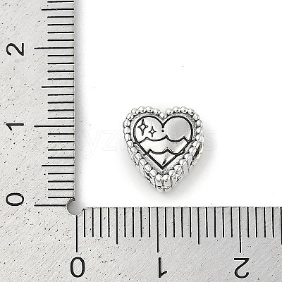 925 Sterling Silver European Beads STER-R005-02AS-11-1