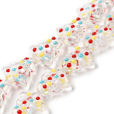 Handmade Bumpy Glass Beads Strands LAMP-F032-08J-1