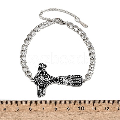 304 Stainless Steel Enamel Link Bracelets BJEW-P356-01A-P-1