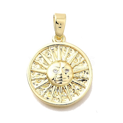 Brass Micro Pave Cubic Zirconia Pendants KK-P336-20G-1
