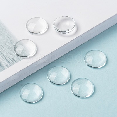 Transparent Glass Cabochons GGLA-R026-16mm-1