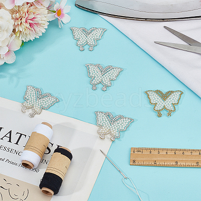 10Pcs Butterfly Hotfix Rhinestone Iron on/Sew On Patches PATC-DR0001-04B-1