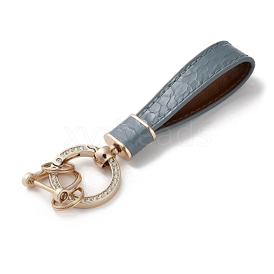 Microfiber & Zinc Alloy & Crystal Rhinestone Keychain KEYC-G062-01A-1