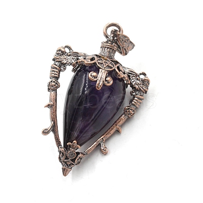 Natural Amethyst Point Pendulum Pendants PW-WG89713-01-1
