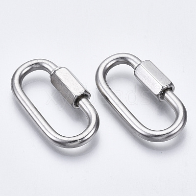 Tarnish Resistant 304 Stainless Steel Screw Carabiner Lock Charms STAS-N087-25A-01-1