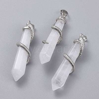 Natural Quartz Crystal Big Pointed Pendants G-F696-B15-1
