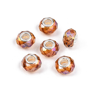 Transparent Glass European Beads GPDL-N004-D14mm-A06-1