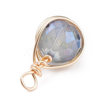 Electroplate Glass Pendants PALLOY-JF01080-1