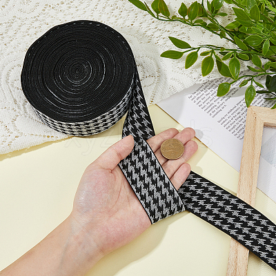 10 Yards Flat Nylon Jacquard Elastic Cord OCOR-HS0001-01B-1