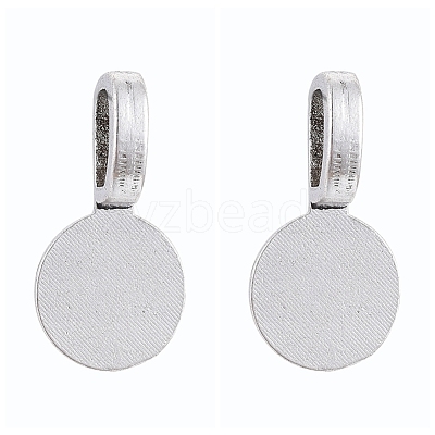 Tibetan Style Alloy Glue On Flat Pad Pendant Bails TIBEP-1124-AS-LF-1