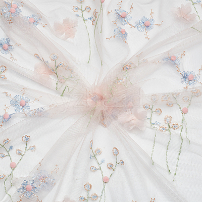 Flower Pattern Polyester Fabrics DIY-WH0622-079-1