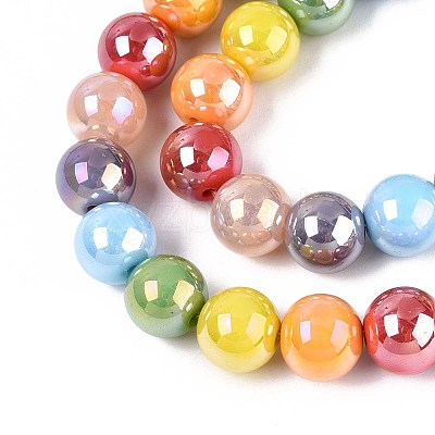 Electroplate Glass Beads Strands EGLA-N019-10mm-03-1