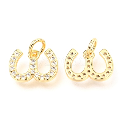 Brass Micro Pave Cubic Zirconia Charms ZIRC-O037-22G-1