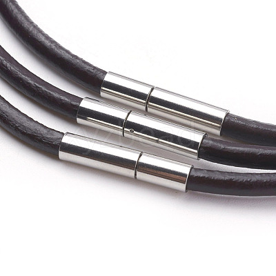 Cowhide Leather Cord Necklace Making MAK-G003-06A-1