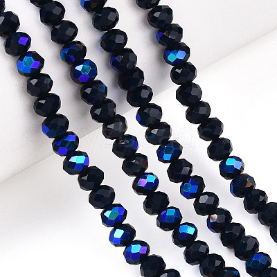 Electroplate Opaque Solid Color Glass Beads Strands LS-EGLA-A034-P8mm-L22-1