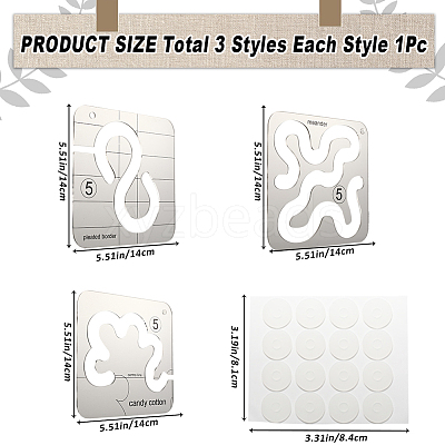 3Pcs 3 Styles Quilting Template TOOL-GF0003-39-1