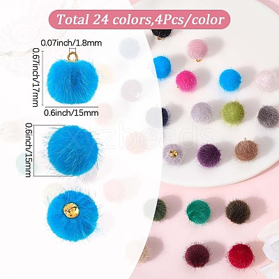 96Pcs 24 Colors Plastic Pendants KY-SC0002-40-1