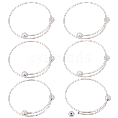 6Pcs Adjustable 304 Stainless Steel Wire Cuff Bangle Making MAK-BBC0001-24A-P-1