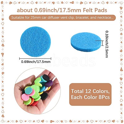 96Pcs 12 Colors  Fibre Perfume Pads DIY-SP0004-47B-02-1
