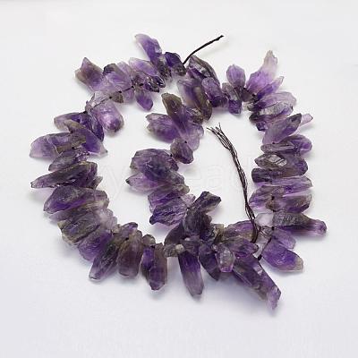 Rough Raw Natural Amethyst Beads Strands G-K202-18-1