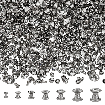 280 Sets 7 Styles Iron & Brass Double Cap Rivets KK-FG0001-19P-1
