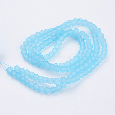 Baking Paint Transparent Glass Bead Strands GLAA-S031-6mm-2-1