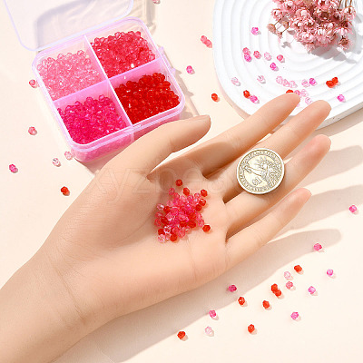 1200Pcs 4 Colors Transparent Acrylic Beads TACR-YW0002-45-1