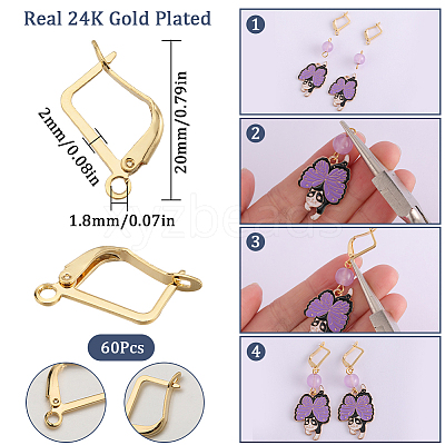 60Pcs Brass Donut Bails KK-SC0004-58G-1