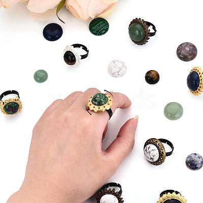 Adjustable Rhombus Alloy & Iron Bezel Cup Ring Base with Rotatable Tray MAK-T012-02AB-1