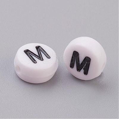 Acrylic Horizontal Hole Letter Beads X-PL37C9070-M-1