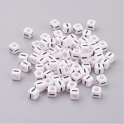 Acrylic Horizontal Hole Letter Beads PL37C9308-I-1