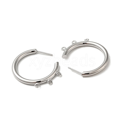 Ring Brass Stud Earring Findings KK-C042-08P-1
