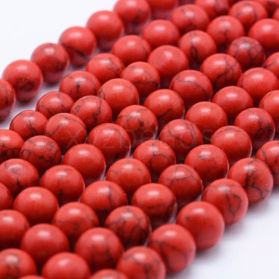 Synthetic Turquoise Beads Strands G-F531-8mm-J02-1