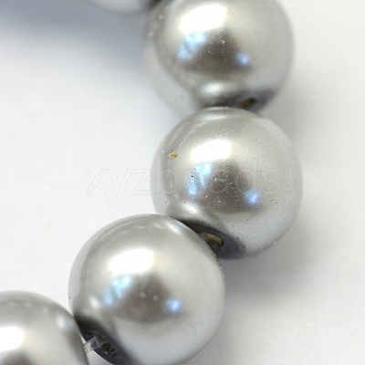 Baking Paint Pearlized Glass Pearl Round Bead Strands X-HY-Q003-6mm-34-1