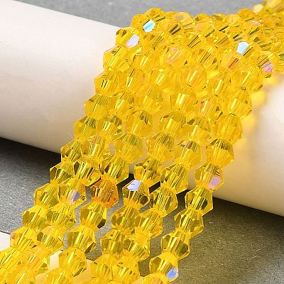Transparent Electroplate Glass Beads Strands GLAA-F029-2mm-D22-1