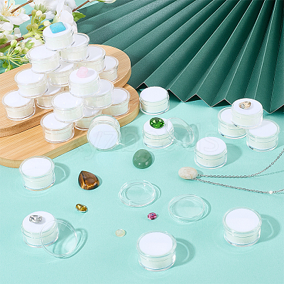 144Pcs Round Transparent Plastic Loose Diamond Packing Small Boxes Sets CON-WH0095-198B-1