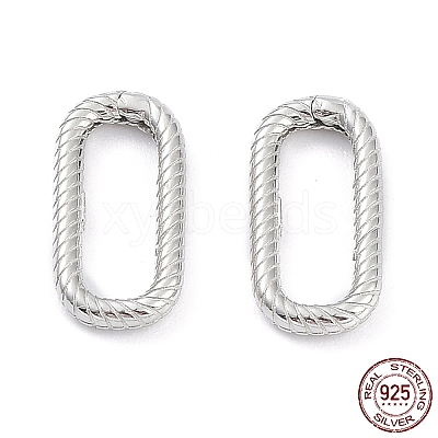 Anti-Tarnish Rhodium Plated 925 Sterling Silver Spring Gate Rings STER-K173-18P-1