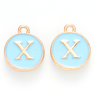 Golden Plated Alloy Enamel Charms X-ENAM-S118-04X-1