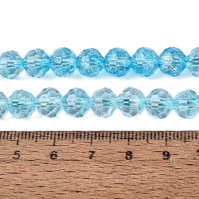 Crackle Transparent Glass Beads Strands GLAA-N068-06A-03-1