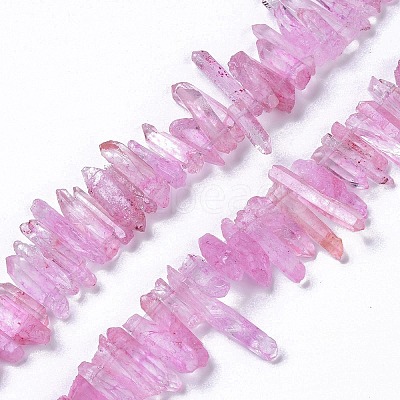 Natural Crackle Quartz Crystal Dyed Beads Strands G-I345-05E-1
