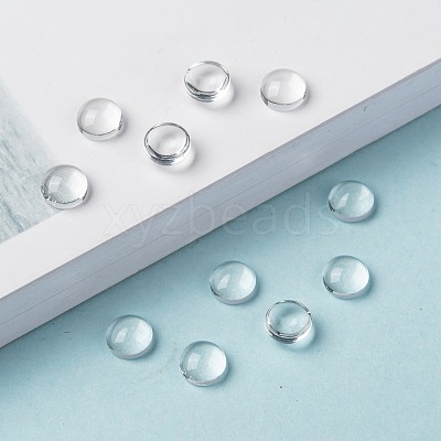 Transparent Glass Cabochons GGLA-R026-6mm-1