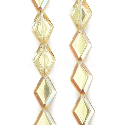 Electroplate UV Plating Glass Beads Strands EGLA-B010-01A-HP02-1