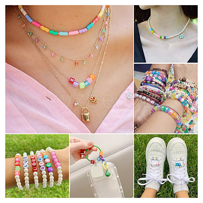 100Pcs 5 Colors Transparent Acrylic Beads TACR-TA0001-55A-1