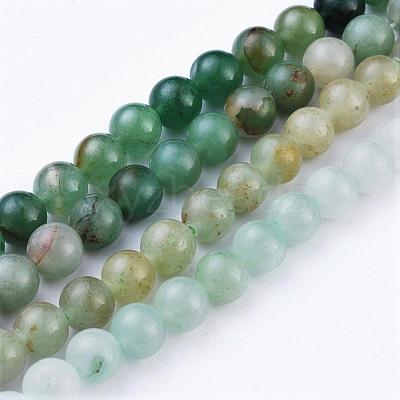 Natural Green Aventurine Beads Strands G-Q462-8mm-20-1