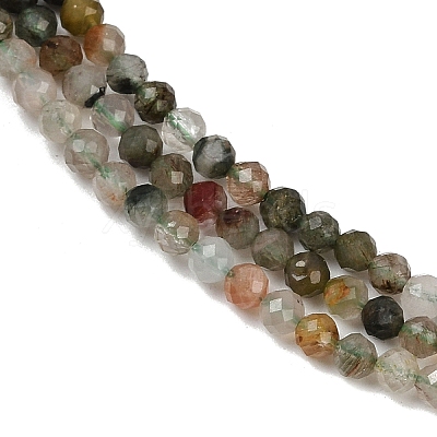 Natural Green Rutilated Quartz Beads Strands G-RM241221-B47-1